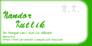 nandor kutlik business card